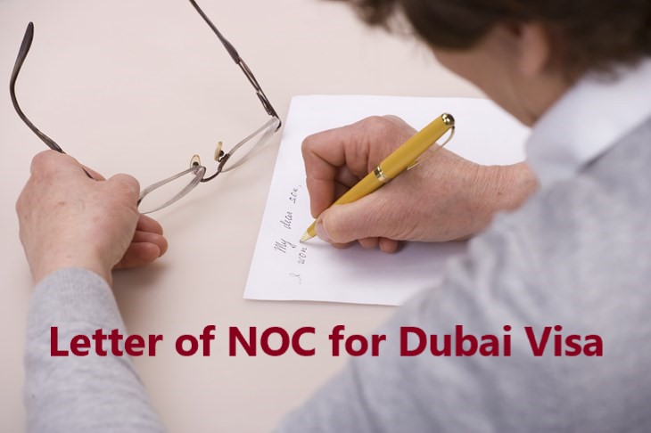 Letter of NOC from the parent / husband for Dubai visa