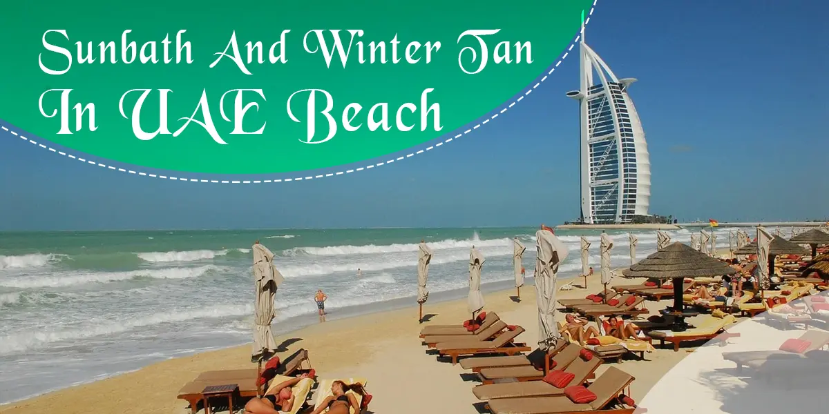 Sunbath And Winter Tan In UAE Beach